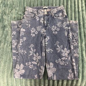 FOREVER 21 Floral Blue Jeans